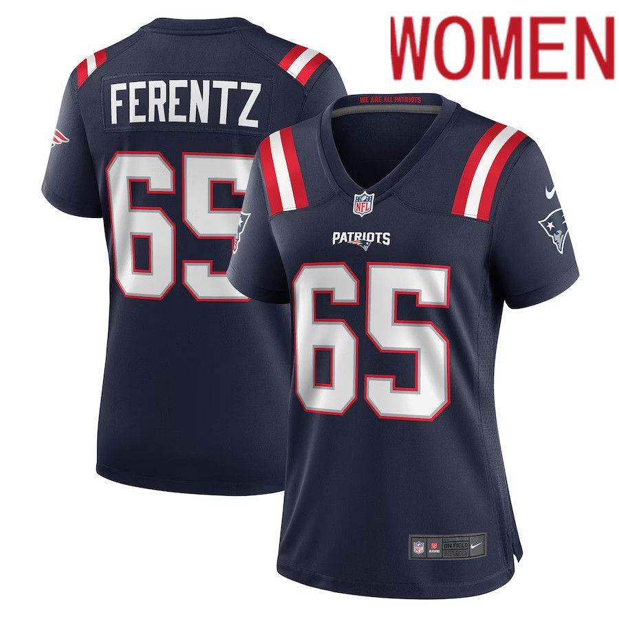 Women New England Patriots 65 James Ferentz Nike Navy Game NFL Jersey